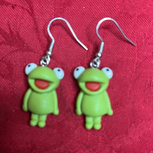 NWT Frog Earrings 1” Handmade For Women/Girls - Picture 1 of 8